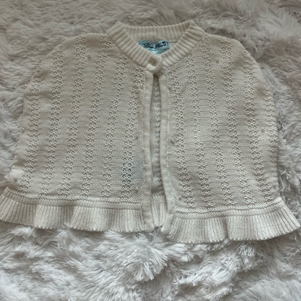 Blue Rain Ivory Knit shawl